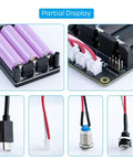 Uninterruptible Power Supply UPS Module For Raspberry Pi And Jetson Nano With Simultaneous Charging Discharging connectors and components