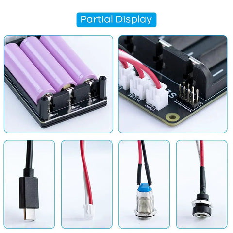 Uninterruptible Power Supply UPS Module For Raspberry Pi And Jetson Nano With Simultaneous Charging Discharging connectors and components