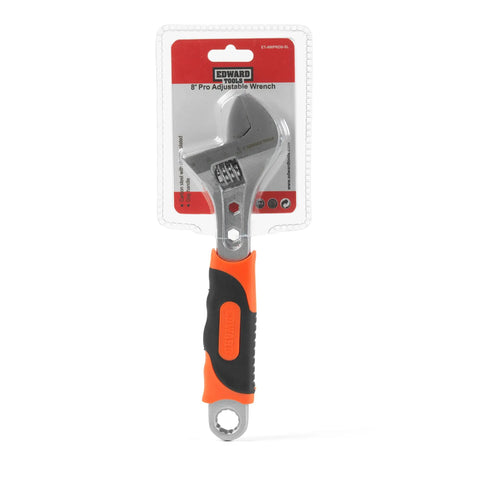 8 Inch Adjustable Wrench With Heavy Duty Chrome Plated Carbon Steel Build Pro Grip Ergonomic Handle For Maximum Leverage Quick Adjust Wheel