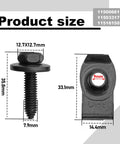 Heavy Duty M8-1.25 Body Bolts and Extruded U Nut Kit for Auto Body Repairs, bolt and nut dimensions shown