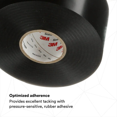 Vinyl Corrosion Protection Tape 50 Unprinted 2 In X 100 Ft Black Roll, showing close-up of adhesive and texture detail.