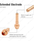 Extended Plasma Cutter Consumables Kit For Versa Cut 40 Amp Torch electrode made of copper and hafnium with PR0065 label.