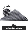 Heavy Duty Non Slip Rug Corner Pads With Reusable Dual Sided Adhesive Grip for Rugs, 4.1 x 4.1 inches, close-up of grip texture