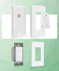 Top Tier Wireless Dimmer Switch With Remote And Alexa Compatible For Buttery Smooth Ambient Lighting And Zero Sweat Wiring Control For Your Next Home Upgrade, showcasing switch and remote in white.