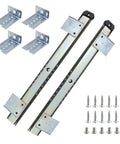 Two Pack Heavy Duty Drawer Slides For Under Desk Keyboard Tray 13.8 Inch Minimum Length 20 Inch Full Extension Ball Bearing Includes Screws