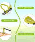 Features of Swivel Teeter Totter Seesaw For Kids Outdoor Play Set With 360 Degree Rotation, highlighting handles, seat, and base.