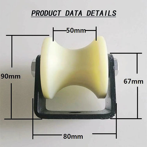 Beefy Heavy Duty 50 Round Tube Bearing Roller Cable Guide Wheel U Shaped Track Wheel Lifting Wheel Moving Pulley Quiet Wheel 4 Piece Set For Pipe Handling And Sliding Systems, 50mm wheel