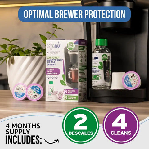 Compatible Descaling Solution And Cleaner Pods For Keurig Machines, Removes Limescale, Cleans Pod Area, Delivers Better Tasting, Hotter Coffee, Includes Four Uses Of Descaler And Cleaner