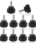Heavy Duty Black Knurled Thumb Screw M4 X 10mm Threaded Hardware Fastener 10 Pack, durable galvanized steel in a group.