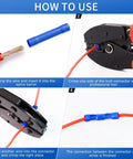 Step-by-step guide using Butt Splice Crimp Connectors Kit For 22-10AWG Wire DIY Friendly 120 Piece Assorted Insulated Connectors.