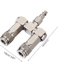 Two Way Air Manifold 3 Port Industrial Pneumatic Quick Connect Swivel Socket 360 Degree Hose Splitter Line Connector