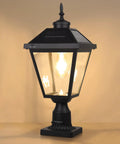 Sun Powered Dusk To Dawn Solar Post Light with Base Bright LED Outdoor Lamp for Poles Pillars Yard Gates Pathways Easy Install No Wiring