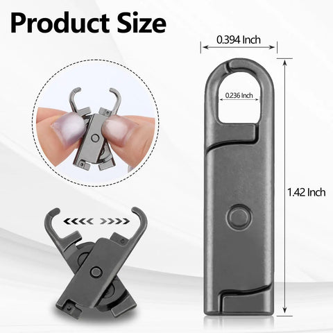 8 Pcs Metal Zipper Pull Tabs Replacement Kit For Luggage Jackets Purses Backpacks Coats And Suitcases Clip On 26mm, size details