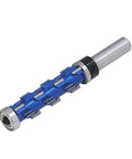 Heavy Duty Tungsten Steel Double Bearing Router Bit For Woodworking Trim Tool, 1/2 inch shank, 3/4 inch diameter, blue design.