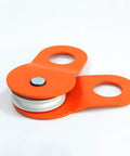 10 Ton Aluminum Wheel Snatch Block For Offroad Recovery 22,000 LBS Capacity Durable Pulley Block In Orange, side view