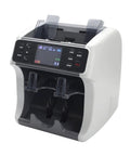 Heavy Duty Automatic Money Counter Machine For Mixing Bill Denominations Featuring Advanced Ultraviolet Magnetic Infrared Counterfeit Detection SD Card Upgrades Ecb Certified And Smooth Cash Crunching Tech, front view