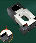 Heavy Duty Pneumatic Vise For CNC With One-way Lengthening Feature showcasing a metal clamping surface and dovetail slider.