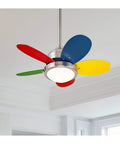 Dope Roundabout 30 Inch Indoor Ceiling Fan With Light Kit, multicolor reversible blades, opal frosted glass, brushed nickel finish