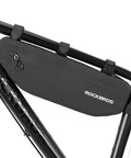 Waterproof Bike Frame Bag Under Top Tube Triangle Pouch, 3L Capacity, Rugged 840D Nylon With Seamless Heat Press Tech on bicycle