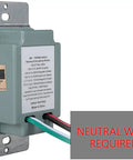 Back of Motion Sensor Light Switch With Neutral Wire Required showing wiring connections and UL certification label