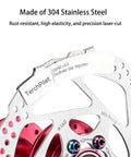 4 Pack Bike Disc Brake Pad Replacement Kit With Rotor Alignment Tool And 304 Stainless Steel Spacer, disc brake detail.