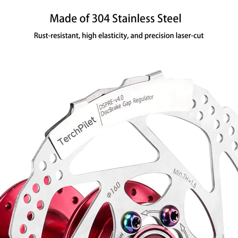 4 Pack Bike Disc Brake Pad Replacement Kit With Rotor Alignment Tool And 304 Stainless Steel Spacer, disc brake detail.