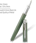 Green metal pen from Engineering Nerd Gift Journal For Students And Pros, 134mm size, smooth 0.5mm black ink, mechanical engineer gift.