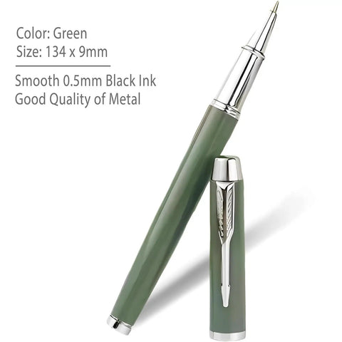 Green metal pen from Engineering Nerd Gift Journal For Students And Pros, 134mm size, smooth 0.5mm black ink, mechanical engineer gift.