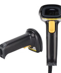 Handheld Barcode Scanner 2D Code Reader, Wired Universal QR And Barcode Scanner For Android, close-up of scanner front and side