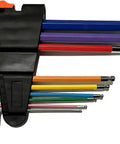 Premium 9-Piece Metric Hex Key Set With Anti-Slip Long Ball Ends Crafted From Rugged Chrome Vanadium Steel For Smooth DIY Home Repairs Furniture Assembly Bike Fixes And Light Vehicle Tune-Ups In Sizes 1.5 Through 10mm You Can Totally Trust For Serious. multicolor ball-end hex keys in case