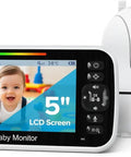 5 Inch HD Video Baby Monitor With Camera And Audio Skip The Wifi Shuffle 1000 Ft Long Range Nursery Camera with 5 inch LCD screen