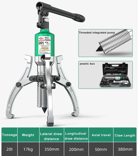 Awesome Heavy Duty Hydraulic Gear Puller Kit With Two Or Three Jaws For Bearing Hub Separator Auto Truck Repair Shops 20 Ton Capacity Forged Steel Rock Solid Tool No Oil Leaks Gets Work Done Easy On Tough Jobs For Any Pro Garage User, 20t jaws