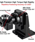 Pro Grade Heavy Duty Fourth And Fifth Axis Motorized Hollow Rotary Table built tough, featuring high precision bracket with 360° rotation.