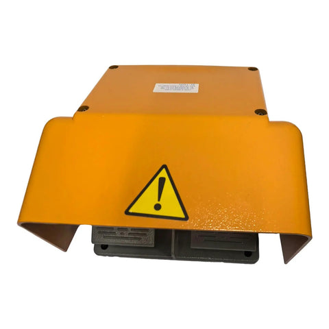 Front view of 380V AC Foot Pedal Switch Double Pedal With YDT1 18 1 NO 1 NC Per Pedal Compatible With Temco CN0005 covered by a safety guard