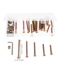 Heavy Duty M6 40 To 80 Millimeters Hex Socket Screws And Nuts Set 49 Pieces With Barrel Nuts in clear plastic organizer box