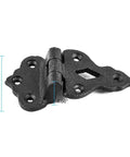 Antique Black Wrought Iron Hoosier Cabinet Hinges With Offset Design, Heavy Duty Cupboard Hinges For DIY Home Upgrades, 1.79" height