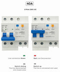 Pro Grade Heavy Duty 40 Amp 2 Pole Din Rail Mount Leakage Protection Miniature Circuit Breaker Ac 230V And 110V with indicators.