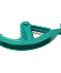 Super Badass Lightweight One Inch Water Wire Pipe Bender For Steel Copper Aluminum Home Shop Hand Tube Bending Tool That Handles Heavy Duty Work With Zero Sweat side view of the green steel tool