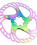 Premium Mountain Bike Disc Brake Pads 180mm with multi-colored stainless steel and aluminum alloy backing plate.