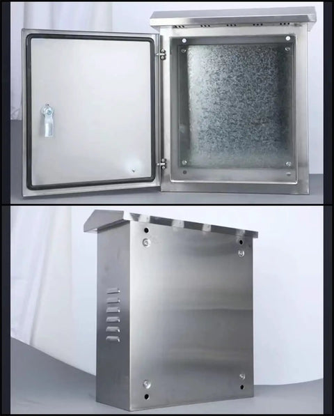 Stainless Steel Outdoor Electrical Box With Mounting Plate, Weatherproof Enclosure, 16 By 12 By 8 Inches, Anti Rust, rainproof design