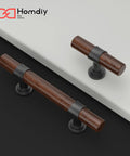 Ten Pack Three Inch Walnut Wood Grain Cabinet Pulls In Matte Black Metal Drawer Handles For Dresser And Cupboard Durable Wood Grain Finish Five Inch Total Length Three Inch Hole Centers For Easy Mounting
