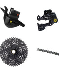 8 Speed Multi Shift Mountain Bike Groupset Beefed Up Kit With Wide Rear Derailleur Shifters Cassette 11 To 42T Chain 116 Link