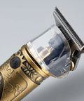 Close-up of USB Charged Electric Hair Clipper For Barbershop And Home Use Metal Body Trimmer With Comfortable Grip