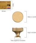 10 Pack Champagne Bronze Knurled Cabinet Knobs For Dresser Drawers Brass Cupboard Hardware For Cabinets CK0029 dimensions