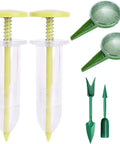 Green 6 Piece Seed Dispenser Set For Easy Garden Sowing A Handy Seed Spreader And Planting Tool Kit With Manual Operation Dibber And Widger For Flowers And Vegetables Lightweight And Compact