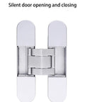Dead Quiet Concealed Door Hinges 2 Pack Crafted From Sturdy Zinc Alloy showcasing a silent pivot design for smooth operation.