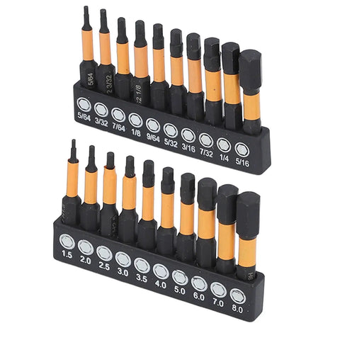 Badafaci 20-Piece Impact Driver Bit Set With Magnetic Hex Shank Made From Heavy Duty S2 Steel For Wood Metal And PVC Projects In Home Repair Jobs Or Garage Work Comes With Handy Storage case, 20 bits in case