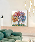 5D Diamond Painting Kit For Adults Beginners Colorful Flower Tree Special Shape Full Drill Diamond Art on wall 12x12 Inch