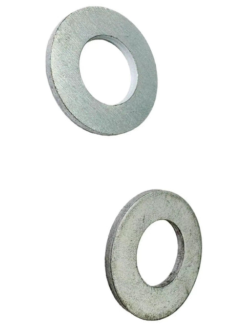 Two metal washers from Front Hub Motor Shaft Kit For E-Bikes And E-Scooters, 12mm Axle Lock Nut With Lock Washer And Nut Cap
