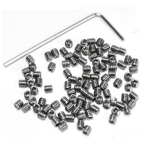 Beefy 100 Pack M2 X 2mm Set Screws Stainless Steel 304 Hex Socket Allen Head With 0.9mm Allen Wrench Included Durable High Temperature Rust Resistant
